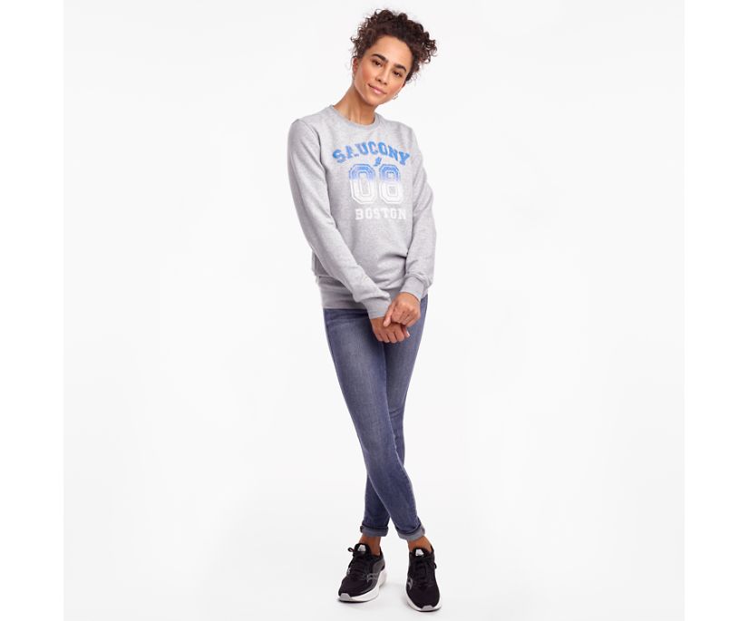 Women's Saucony Rested Crewneck Shirts Light Grey | Singapore 281XYUF